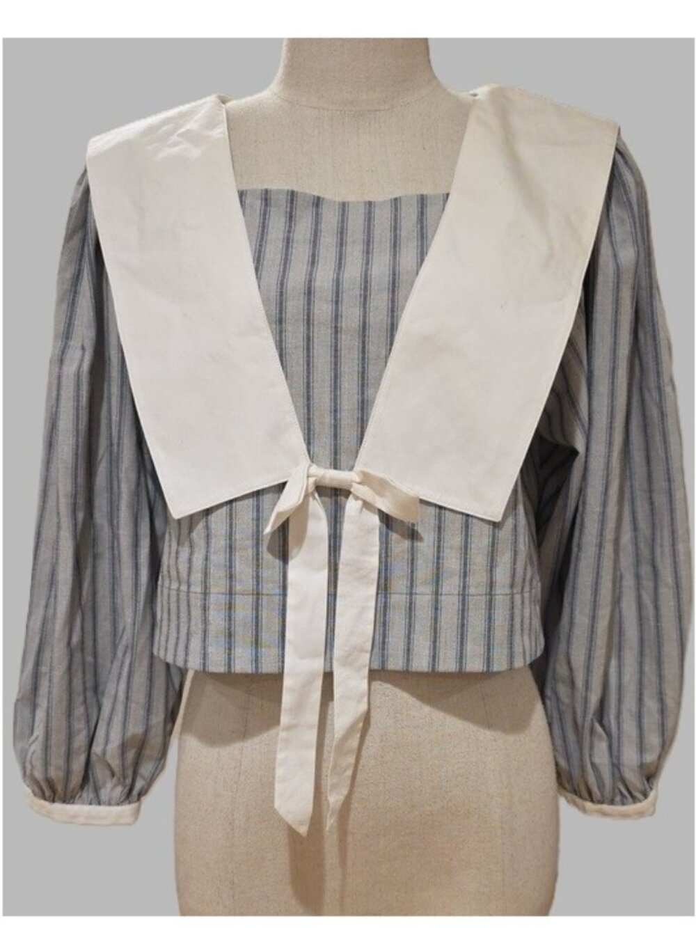 NEW $189 FOR LOVE AND LEMONS LINEN STRIPE TOP IN BLUE SIZE S